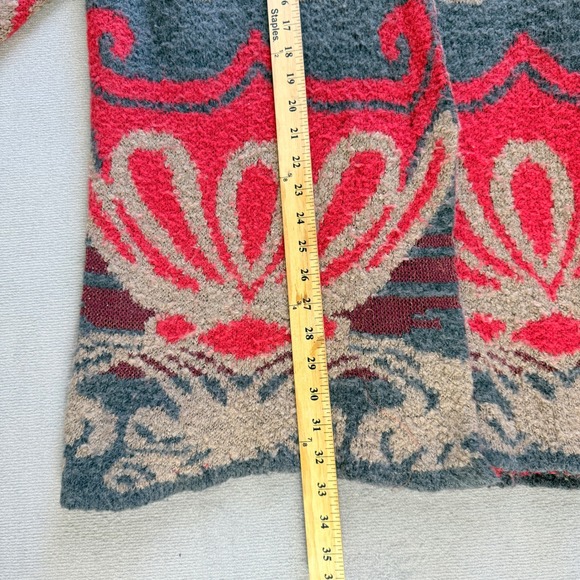 Free People Womens Intarsia Knit Oversized Cardigan Sweater Size M/L Boho - Picture 8 of 9